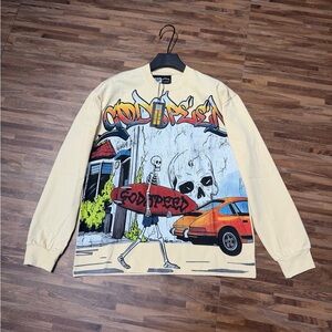 Graphic Cream Crewneck Sweater